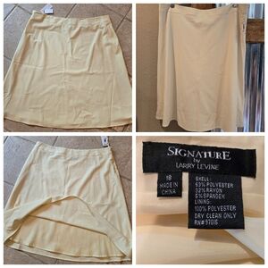 New Lemon-yellow A-line Skirt Sz 18 Signature Larry Levine
